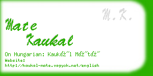 mate kaukal business card